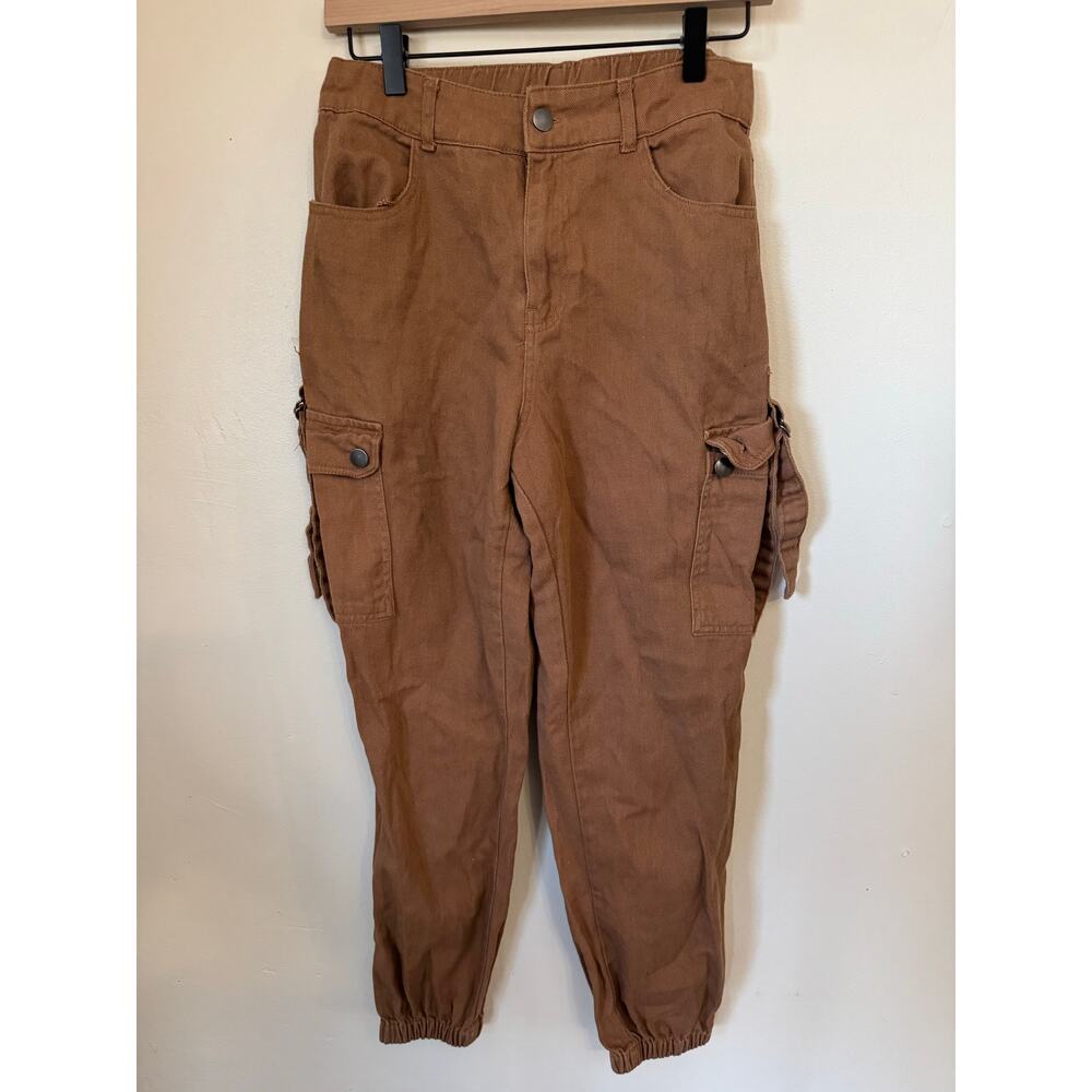 Angel Kiss Y2K Cargo Joggers Utility Buckle Strap High Rise Sz 1 100% Cotton - Picture 2 of 11